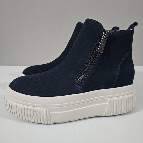 NEW J/Slides Wyona Sneaker Womens 6.5 Navy Blue Suede Platform Waterproof Boot - Picture 1 of 16